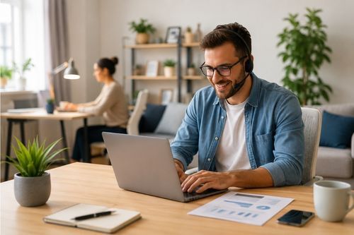 Persona trabajando desde casa